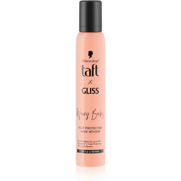 Schwarzkopf Taft x Gliss termoochranná pěna pro objem a tvar účesu pro vlnité a kudrnaté vlasy 200 ml
