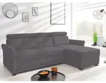 Rohová sedacia súprava Parris, tmavo šedá tkanina, pravý roh%