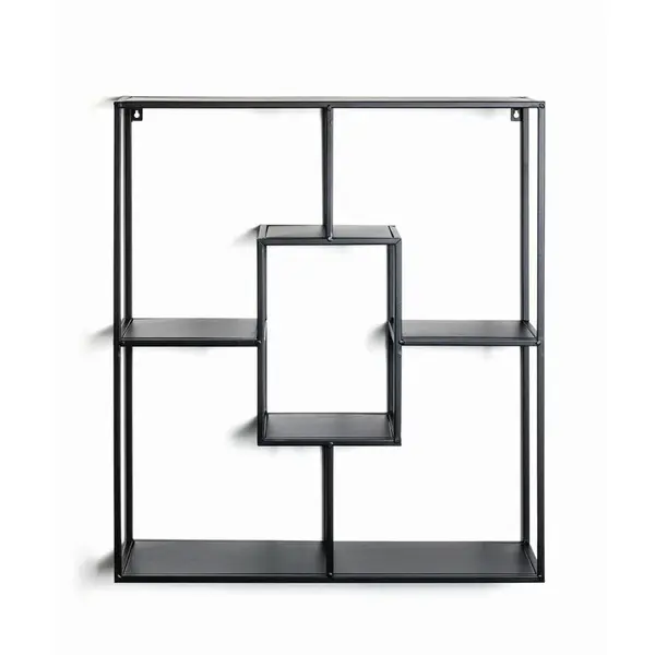 NÁSTĚNNÝ REGÁL, černá, 60/70/18 cm
