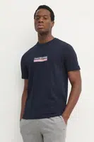 Bavlněné tričko Tommy Hilfiger tmavomodrá barva, s aplikací, MW0MW38079