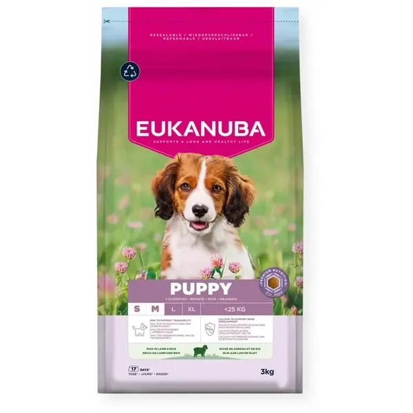 Eukanuba Life Care Puppy S/M granule - jahňacie, ryža 3 kg
