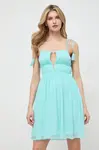Šaty Patrizia Pepe tyrkysová barva, mini, 2A2714 A061