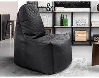 Sedací pytel Gamer Nest, černá látka/černá ekokůže