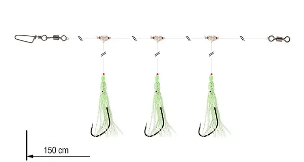 Daiwa návazec grandwave na tresky a polaky - svítící chobotnička