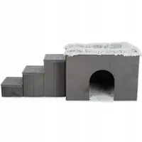 Interiérová bouda Trixie Harvey se schůdky šedá 119×47×50cm