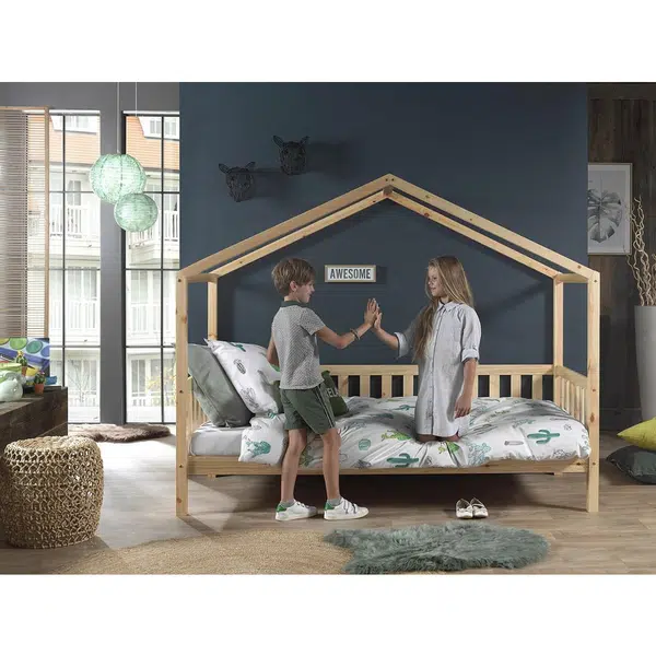 MID.YOU DĚTSKÁ POSTEL SE STŘÍŠKOU, 90/200 cm přírodní barvy