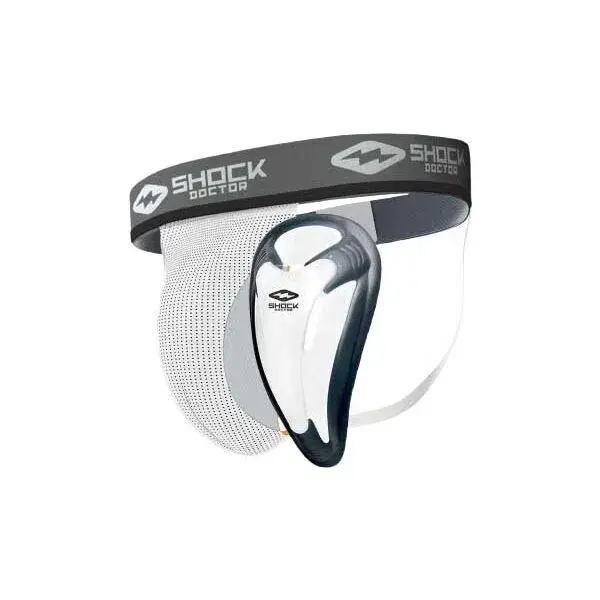 Shock Doctor 213 SUPPORTER WITH BIOFLEX CUP Suspenzor, bílá, velikost
