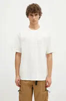 Bavlněné tričko Norse Projects Simon Loose Organic Heavy Jersey N Patch béžová barva, N01.0667.0957