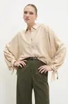Košile Answear.LAB dámská, béžová barva, relaxed, s klasickým límcem