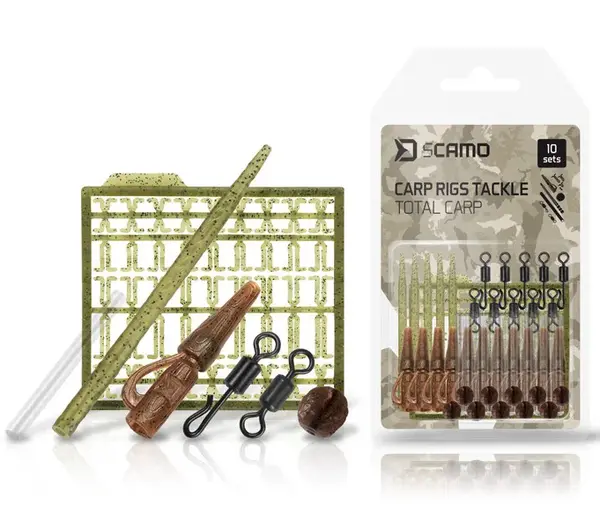 Delphin set kaprařských montáží scamo total carp závěsky a převleky a obratlíky a zarážky 10 setů