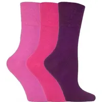 IOMI Gentle Grip dámske diabetik ponožky 3 páry RUŽOVÉ lem bez gumičiek