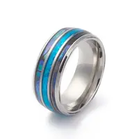 304 Stainless Steel Paua Shell Cuff Ring for Women
