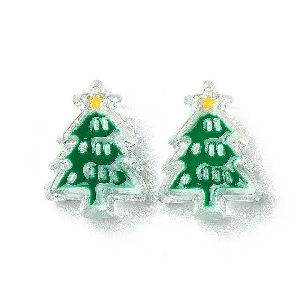 Christmas Decorations Theme Opaque Acrylic Bead with Enamel
