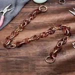 1Pc Twisted Oval Resin Handbag Chain Straps with Aluminum Findings
