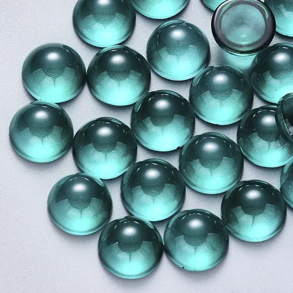 Transparent Spray Painted Glass Cabochons