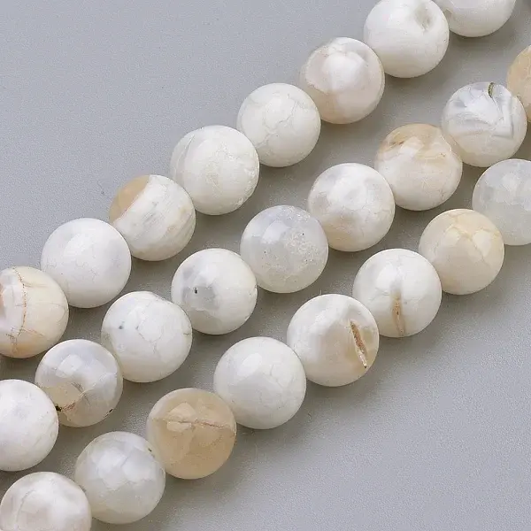Natural Fire Crackle Agate Beads Strands