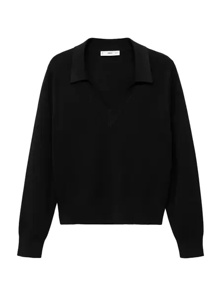 MANGO Sveter 'JAN'  čierna