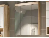 Kúpeľňová skrinka so zrkadlom Lambada, dub sonoma/biela lesk%