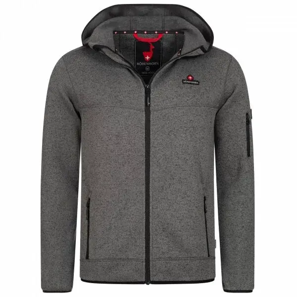 HÖHENHORN TACUL Pánská fleecová mikina, tmavě šedá, velikost