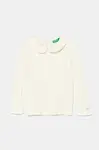 Dětské tričko s dlouhým rukávem United Colors of Benetton béžová barva, 3IVLG10GV