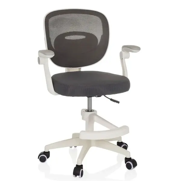 MID.YOU OTOČNÁ ŽIDLE PRO MLÁDEŽ, plochá tkanina, šedá