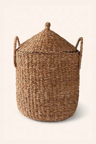 Úložný koš Calma House Braid 45 x 32 cm oranžová barva