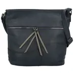 Stylová dámská koženková crossbody kabelka Herta, tmavě modrá