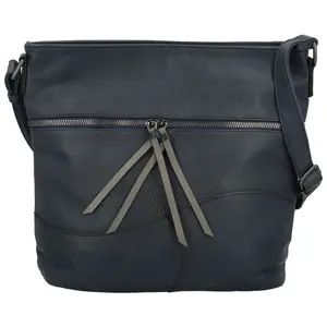 Stylová dámská koženková crossbody kabelka Herta, tmavě modrá