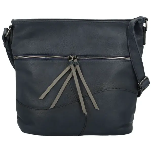 Stylová dámská koženková crossbody kabelka Herta, tmavě modrá