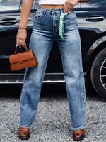 Dámske modré rifle s vysokým pásom