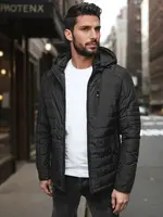 Pánska prešívaná bunda s kapucňou