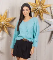 Gemre Mäkký mätový sveter s dlhým rukávom Rianne