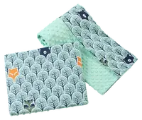 Medi Partners Quilt 75x100 + pillow 35x30 cotton + minky – Forest + minty minky
