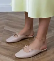 Gemre Béžové uzavreté šľapky na plochej podrážke Matila