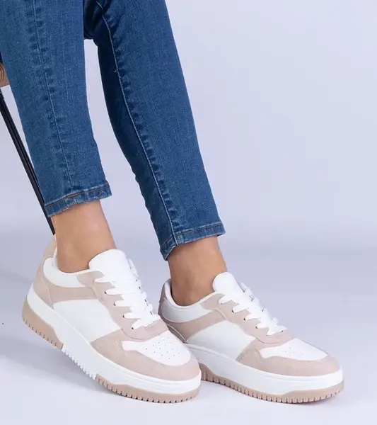 marka niezdefiniowana Brown sneakers with a thick sole Undina