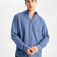 DEFACTO Regular Fit Textured Pocket Detail Long Sleeve Shirt