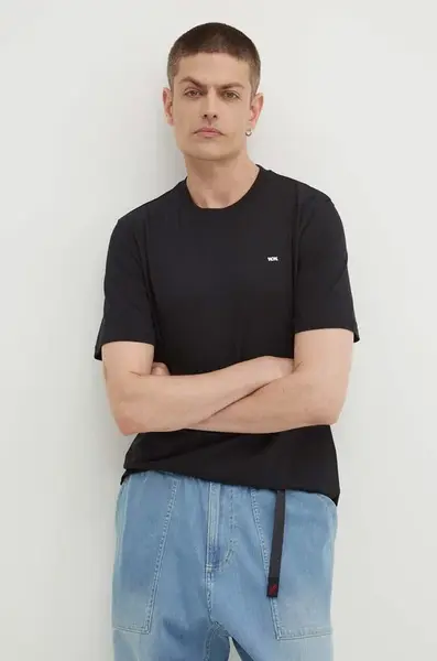 Bavlněné tričko Wood Wood Essential Sami Classic T-shirt černá barva, 20005711.2491