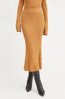 Sukně Patrizia Pepe hnědá barva, midi, 8G0423 K9J5