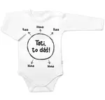 Baby Nellys Body dl.rukáv s vtipným textem, Tati, to dáš! - bílé, vel. 86