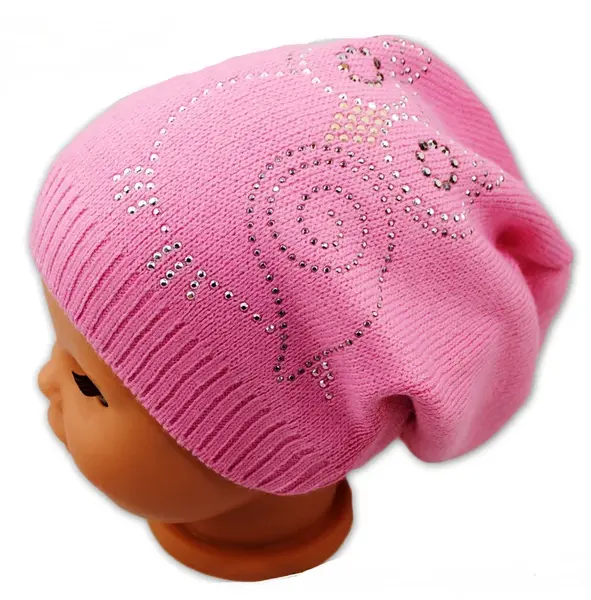 Baby Nellys Jarní/podzimní čepice Sovička - růžová,