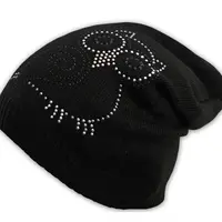 Baby Nellys Jarní/podzimní čepice Sovička - černá