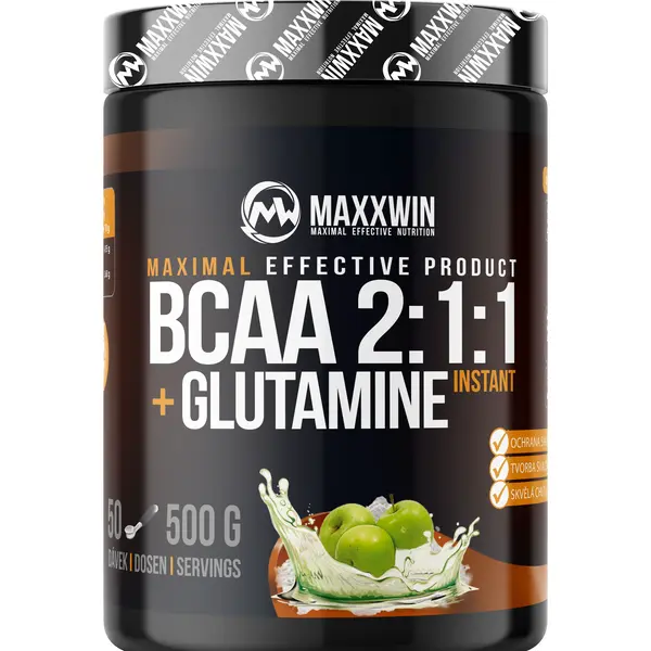 MAXXWIN BCAA 2:1:1 + Glutamine zelené jablko 500 g