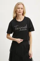 Bavlněné tričko Twinset černá barva, 251AP2162