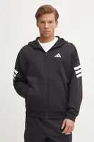 Mikina adidas Future Icons pánská, černá barva, s kapucí, s potiskem, JD4827