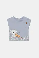 Bavlněné dětské tričko United Colors of Benetton modrá barva, 3I1XA105X