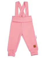 Baby Nellys Rostoucí legíny se šlemi, žebrované s širokým pásem  - meruňkové, 80/86