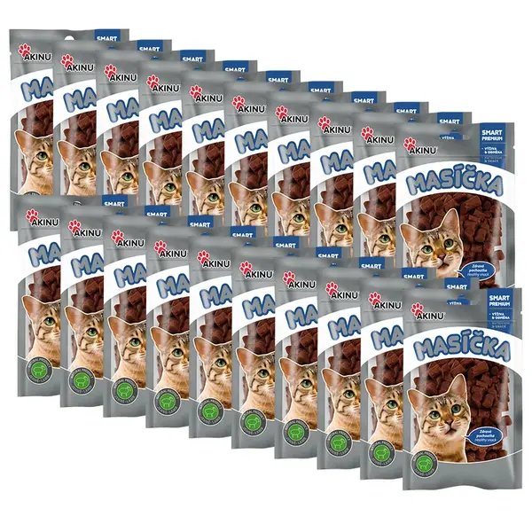 Akinu MASÍČKA Jehněčí kousky pamlsek pro kočky 20 x 50 g