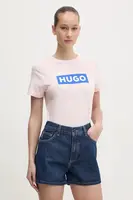 Bavlněné tričko Hugo Blue Classic Tee_B růžová barva