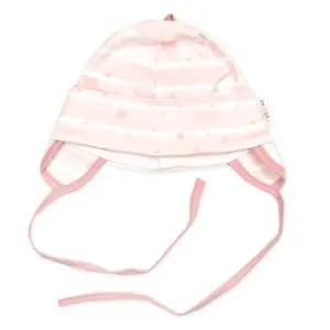 Baby Nellys Čepička pro miminko na zavazování, bavlna, Baby Stars, pastel rose, vel. 74/80 vel.  74/80