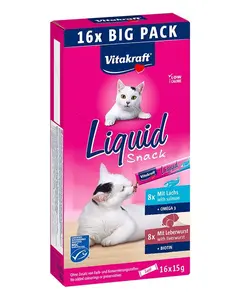 Vitakraft Liquid Snack MP játrovka + losos 16x15 g